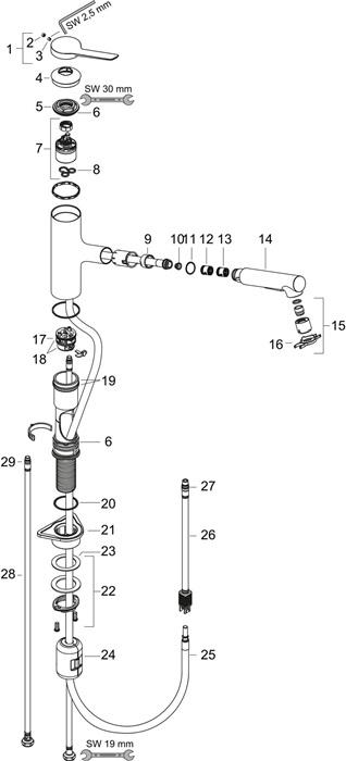 Image du produit hansgrohe HG Einhebel-Spültischmischer Zesis M33 150, Ausziehbrause, 2 jet chrom