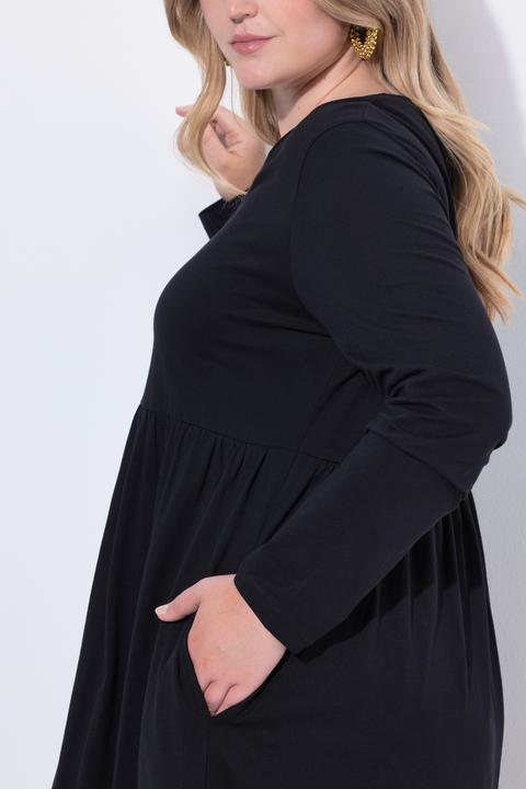 Produktbild Ulla Popken Maxikleid, A-Linie, V-Ausschnitt, Langarm (46, 48)