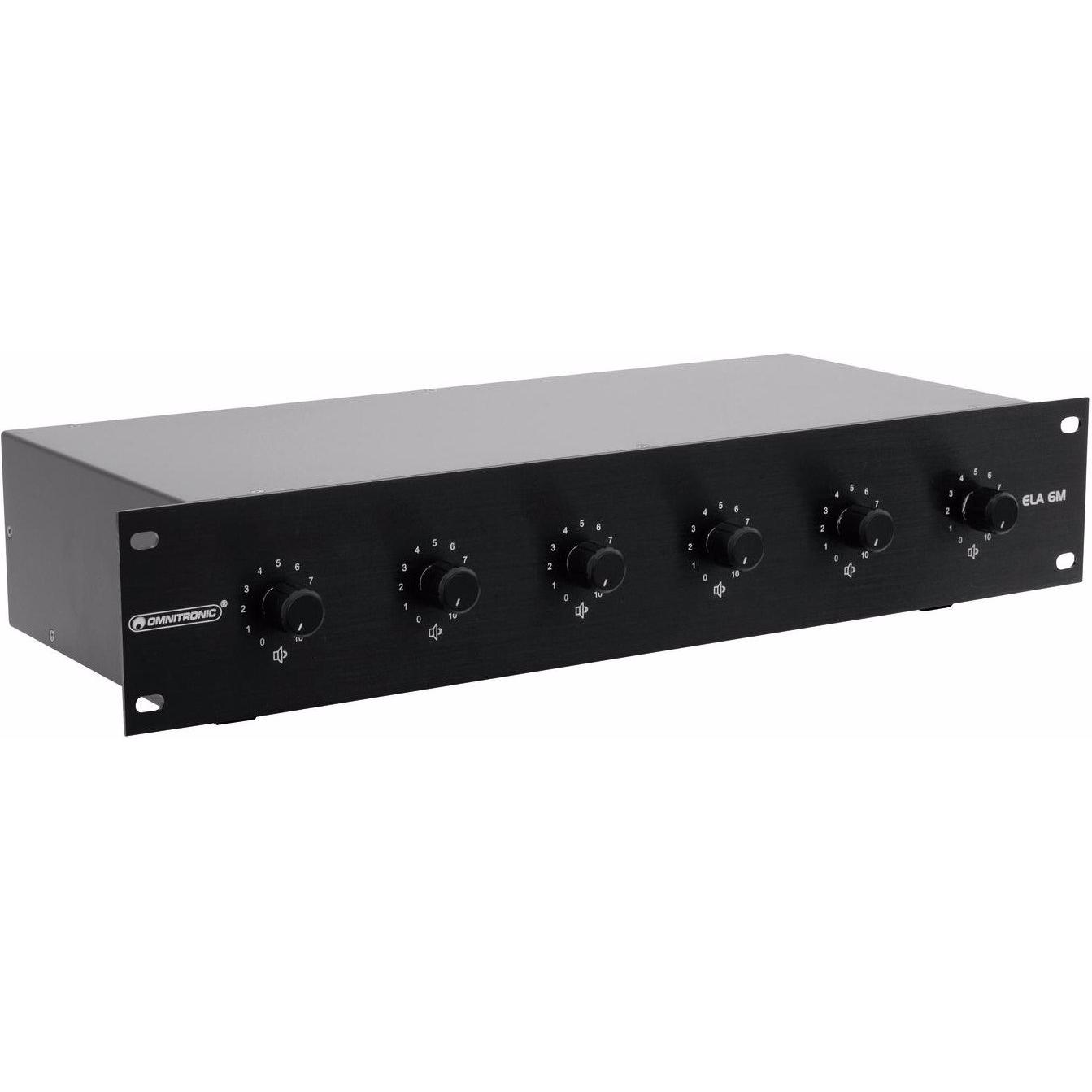 Omnitronic ELA 6M-Zonen LS-Regler 5W, Lautsprecher Bauteile, Schwarz