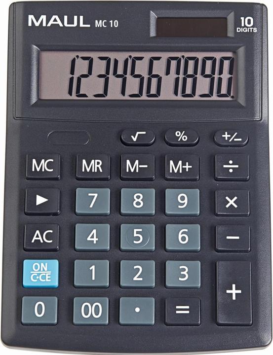 Productafbeelding Maul Rekenmachine MC10 zwart (Zonnecellen)