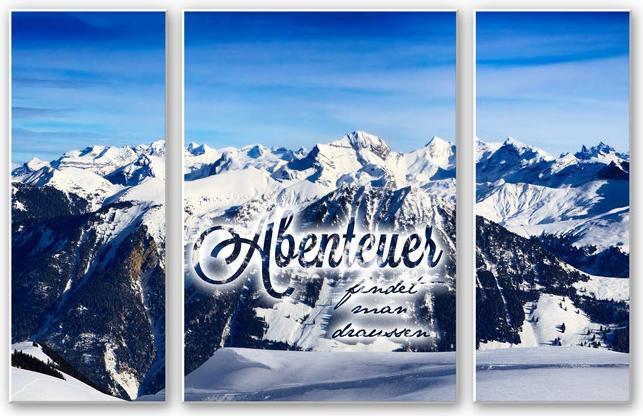 Immagine prodotto Trenddeko Le avventure si trovano all'esterno (3 parti) (70 x 100 cm, 40 x 100 cm)