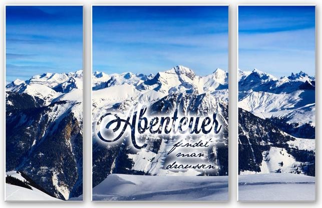 Produktbild Trenddeko Abenteuer findet man draussen (3-teilig) (70 x 100 cm, 40 x 100 cm)