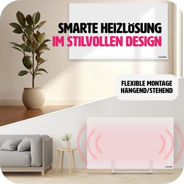 Produktbild tectake Hybrid Infrarotheizung mit Thermostat und Überhitzungsschutz (900 W)
