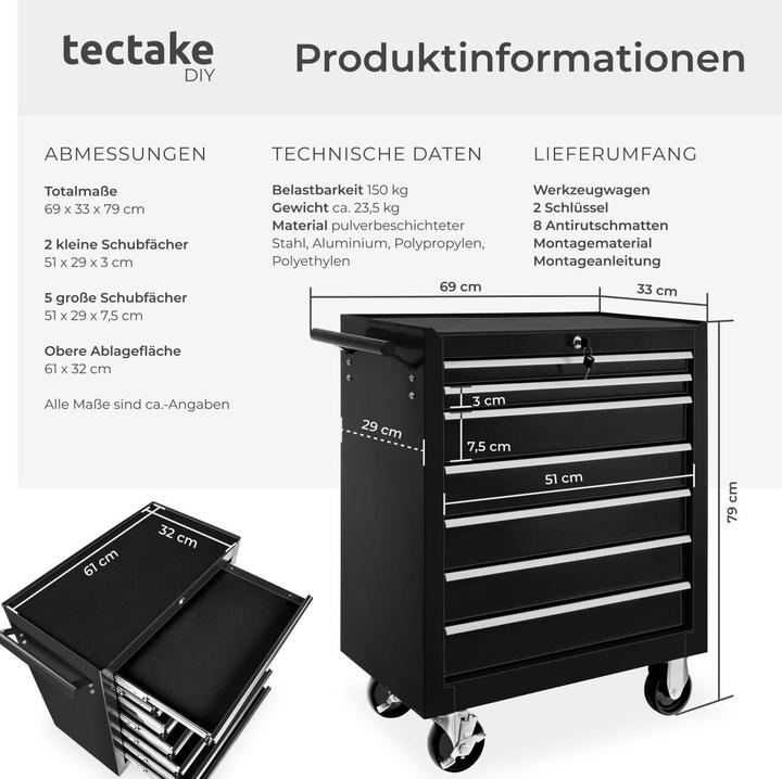 Image du produit tectake Chariot à outils (1 x)