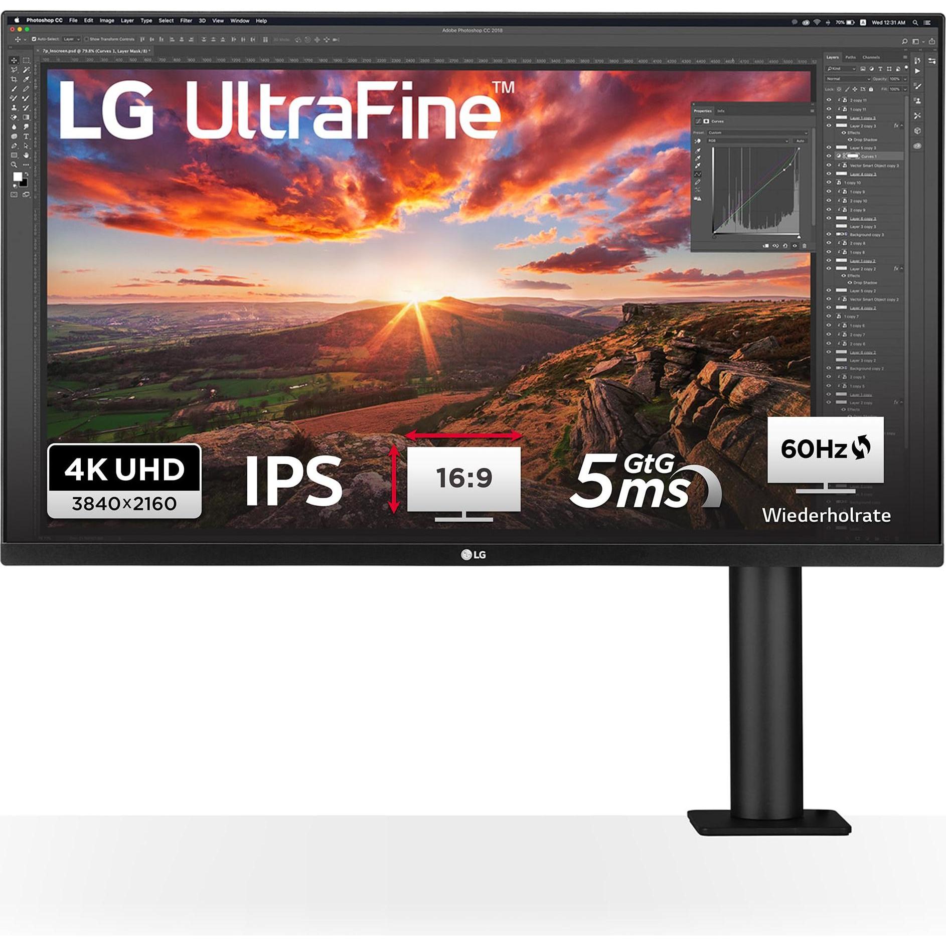LG UltraFine 32UN880K-B (3840 x 2160 Pixel, 32"), Monitor, Schwarz