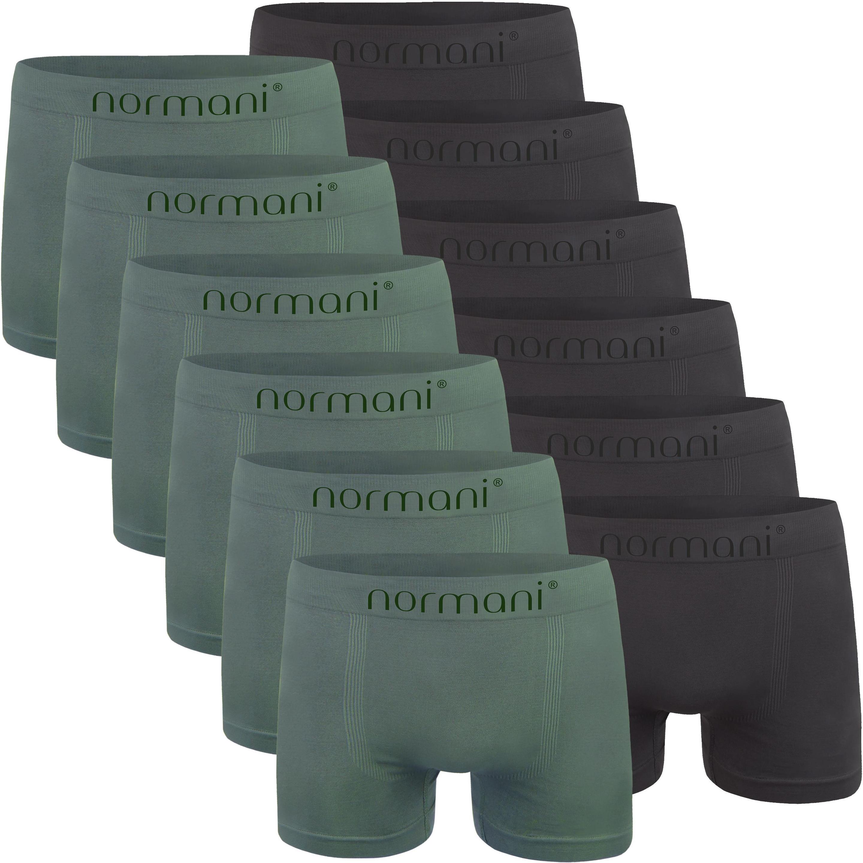 Normani, Herren, Unterhosen, 12 Stück Mikrofaser-Boxershorts für Herren, Grau, (L, 12er Pack)