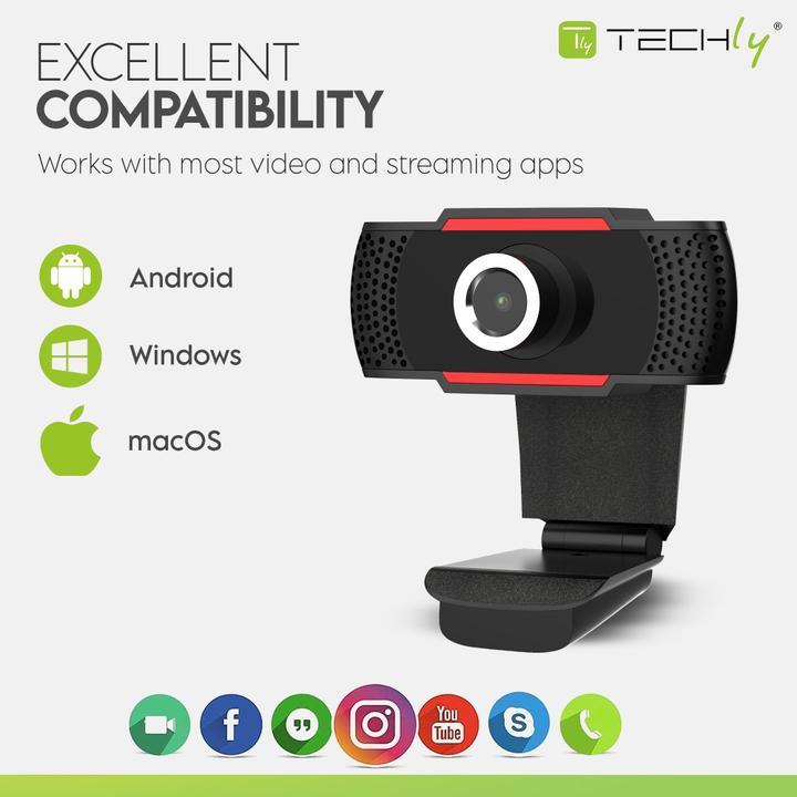 Productafbeelding Techly Full HD USB Webcam met microfoon (2.07 Mpx)