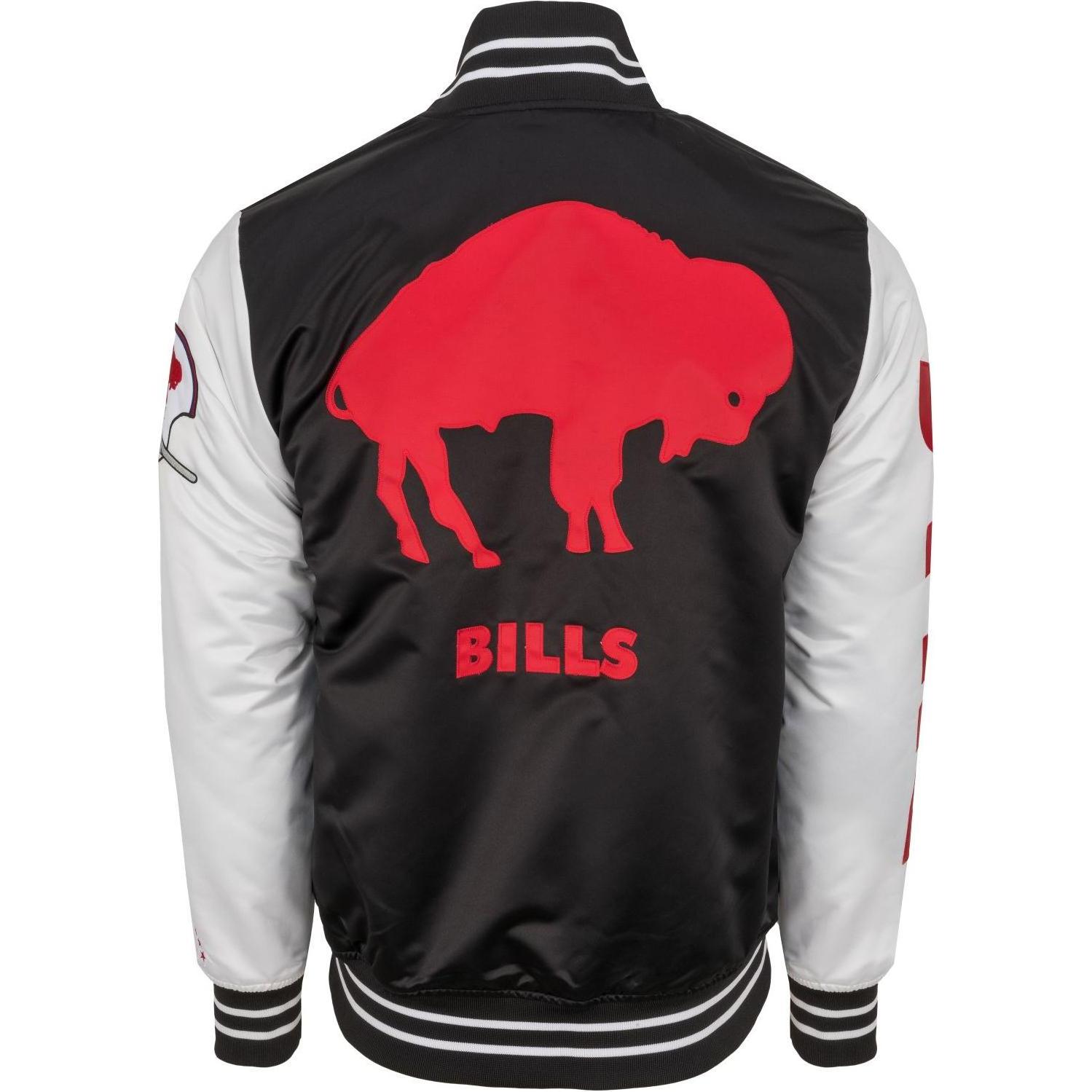 Thumbnail - Mitchell & Ness, Herren, Jacke, M&N Varsity Satin Jacke - NFL Buffalo Bills - XL (XL), Schwarz, XL