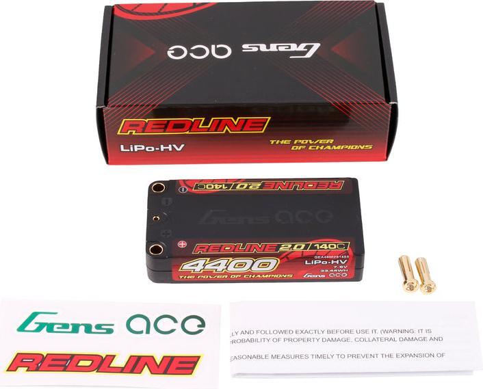 Produktbild Gens Ace RC-Akku 4400 mAh 7.6 V HV 140C 2S1P Redline 2.0 (7.60 V, 4400 mAh)