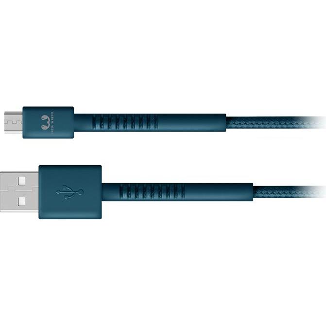 Thumbnail - Fresh'N Rebel FRESH'N R USB - Micro USB 1.5m 2UMC150PB Fabriq cable Petrol Blue (1.50 m), USB Kabel