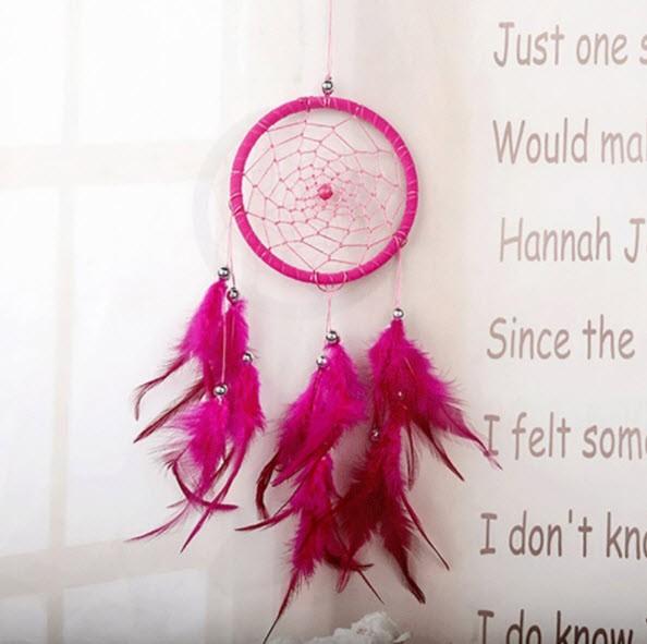 Actual product image Cover-Discount Dreamcatcher Dreamcatcher deco beads pink (30 x 15 cm)