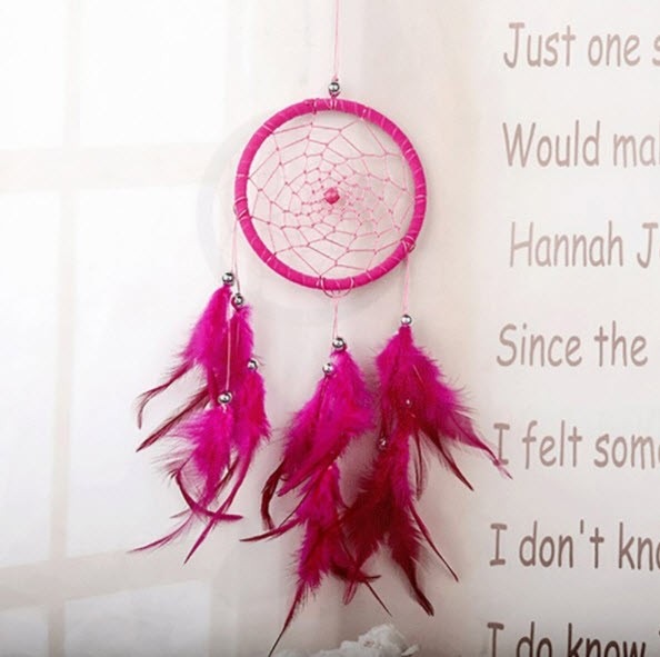 Produktbild Cover-Discount Traumfänger Dreamcatcher Deko Perlen pink (30 x 15 cm)
