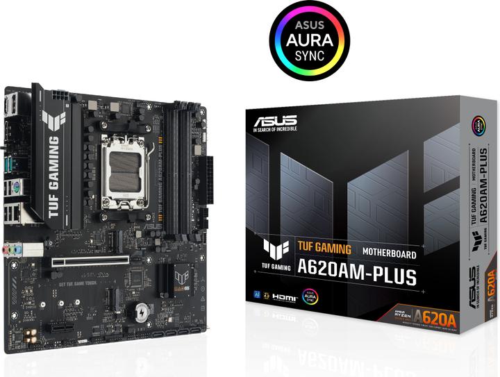 Produktbild ASUS MB TUF GAMING A620AM-PLUS WIFI (AM5, AMD A620, mATX)