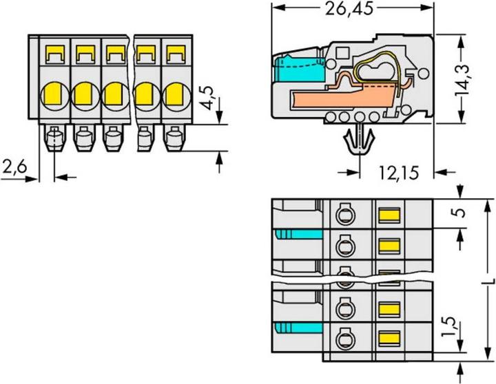 Actual product image Wago 1-wire female multipoint connector