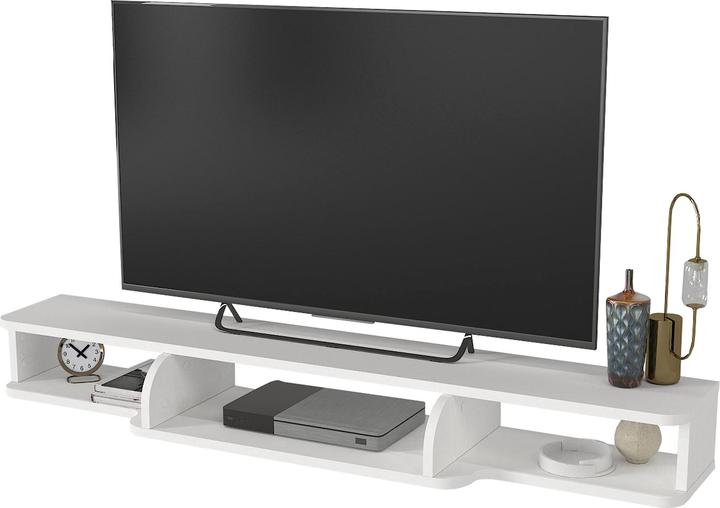 En.Casa TV-Lowboard hängend Aar 135x30x16 cm Weiss