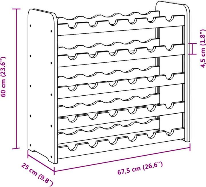 Image du produit vidaXL Karlotta (67.5 x 25 x 60 cm, 30 Fl.)