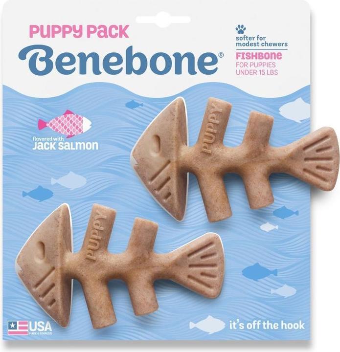 Benebone Fishbone Puppy 2-Pack Mini 12cm - (81005421033) (Futterspielzeug Hund)