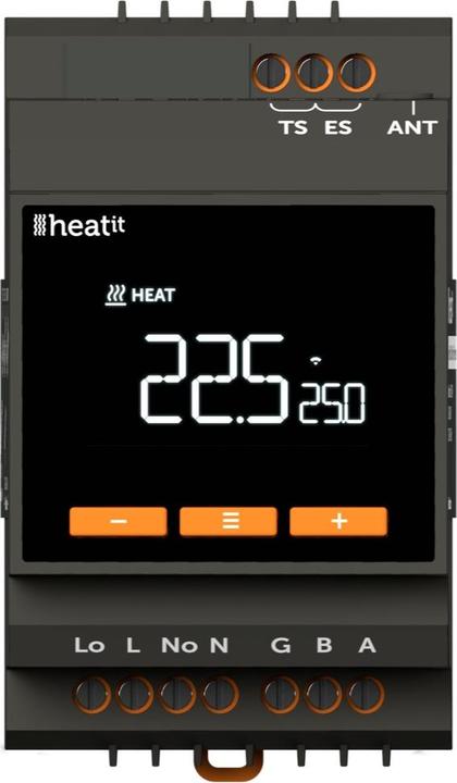 Actual product image Heatit DIN Thermostat - DIN-Schienen-Thermostat 3600W/16A mit ZeroX-Erkennung