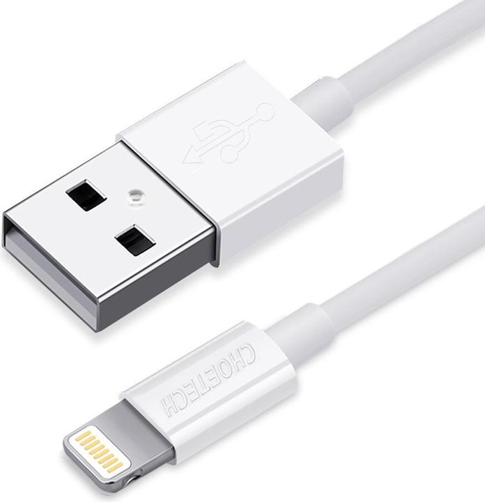 Actual product image Choetech MFI USB - lightning charging data cable 1.2 m white (IP0026 white) (1.20 m, USB 2.0, 20 W)