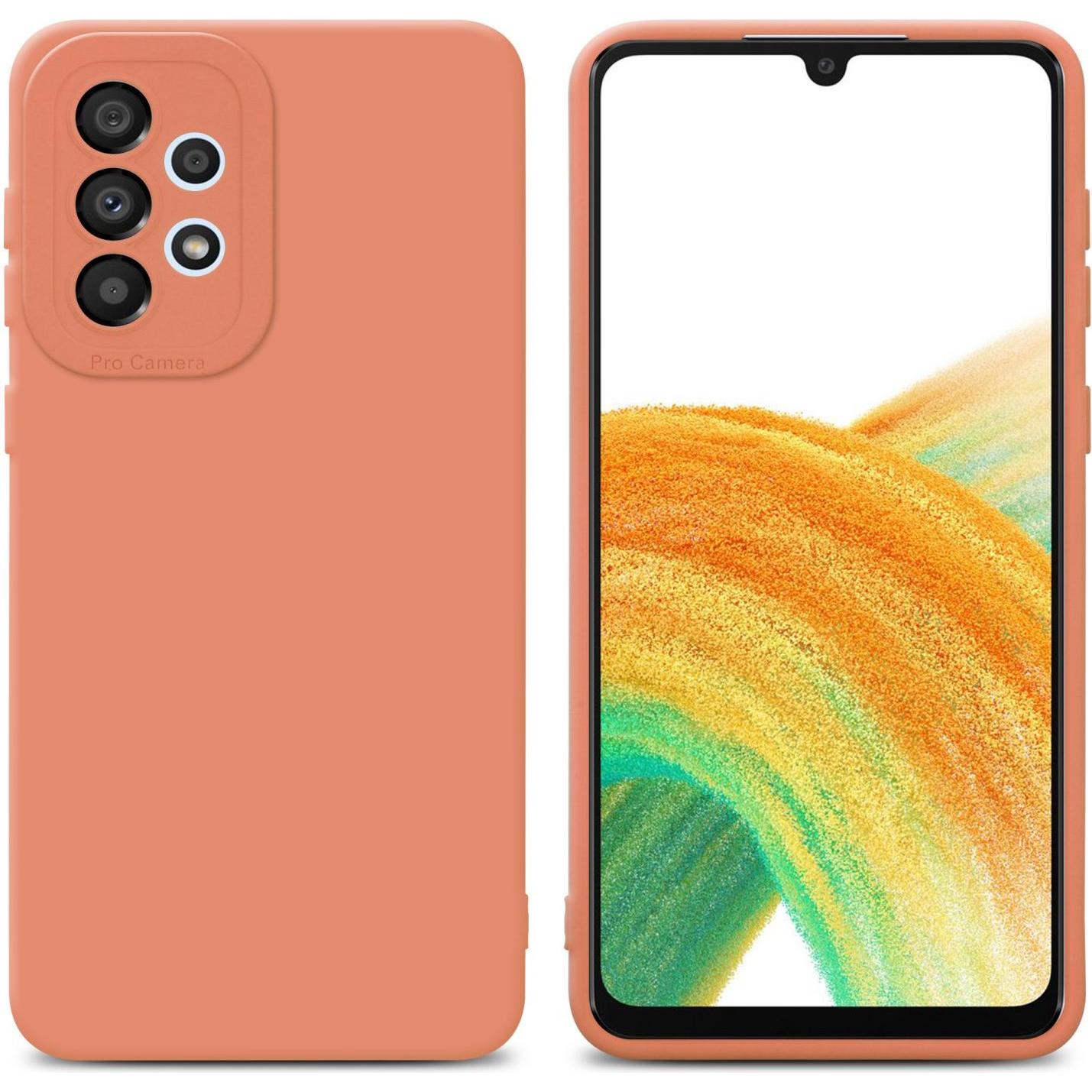 Cadorabo Hülle für Samsung Galaxy A32 4G im TPU Fluid LM162 Style (Samsung Galaxy A32), Smartphone Hülle, Orange