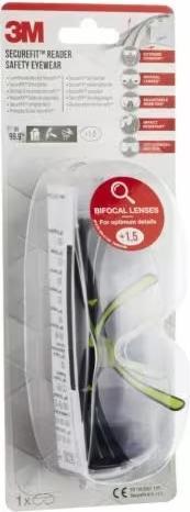 Actual product image 3M SecureFit Reader Safety Glasses, +1.5 diopter