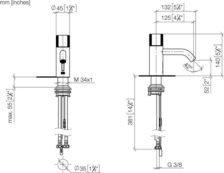 Produktbild Dornbracht Dornb Waschtischmischer META m Infrarot-Se. Netzteilbetrieb da Pl ma