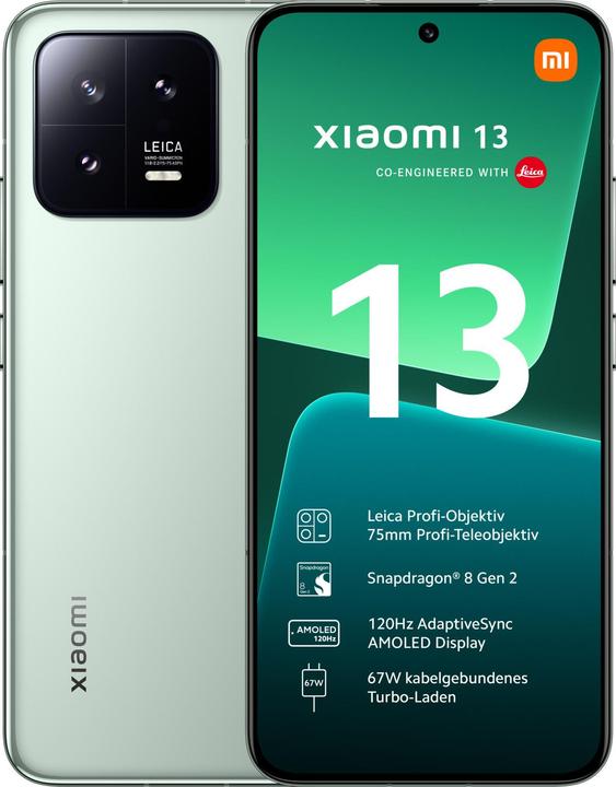 Xiaomi 13 (256 GB, Flora Green, 6.36", Dual SIM, 5G)