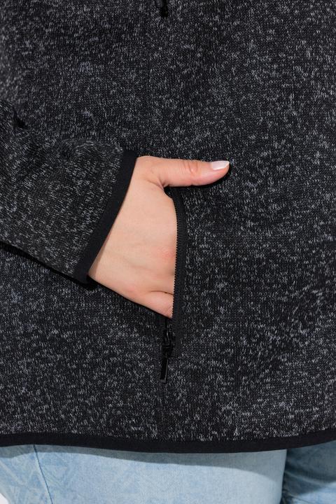 Produktbild Ulla Popken Strickfleece-Jacke, Rauten, Stehkragen, Zipptaschen (56)