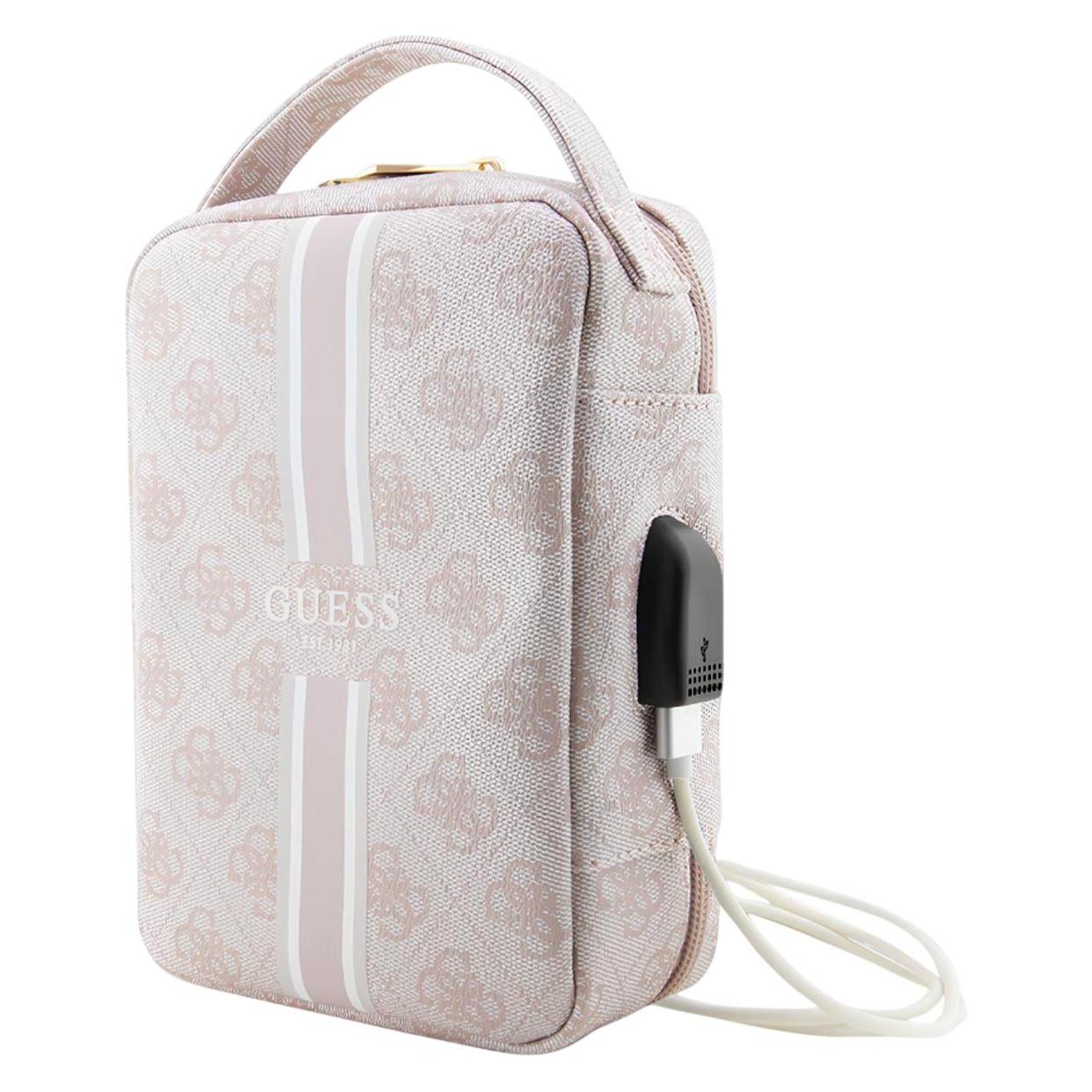 Guess Pu 4G Printed Stripes Travel Universal Bag - Pink (Universal), Smartphone Hülle, Rosa