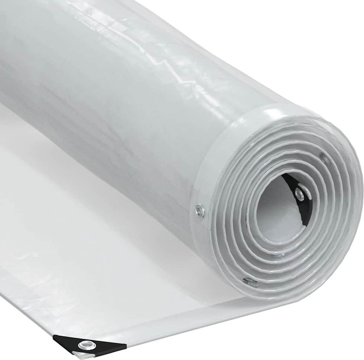 Productafbeelding VidaXL Transparant dekzeil met ogen 5x10 m polyethyleen transparant dekzeil (500 x 1000 cm)