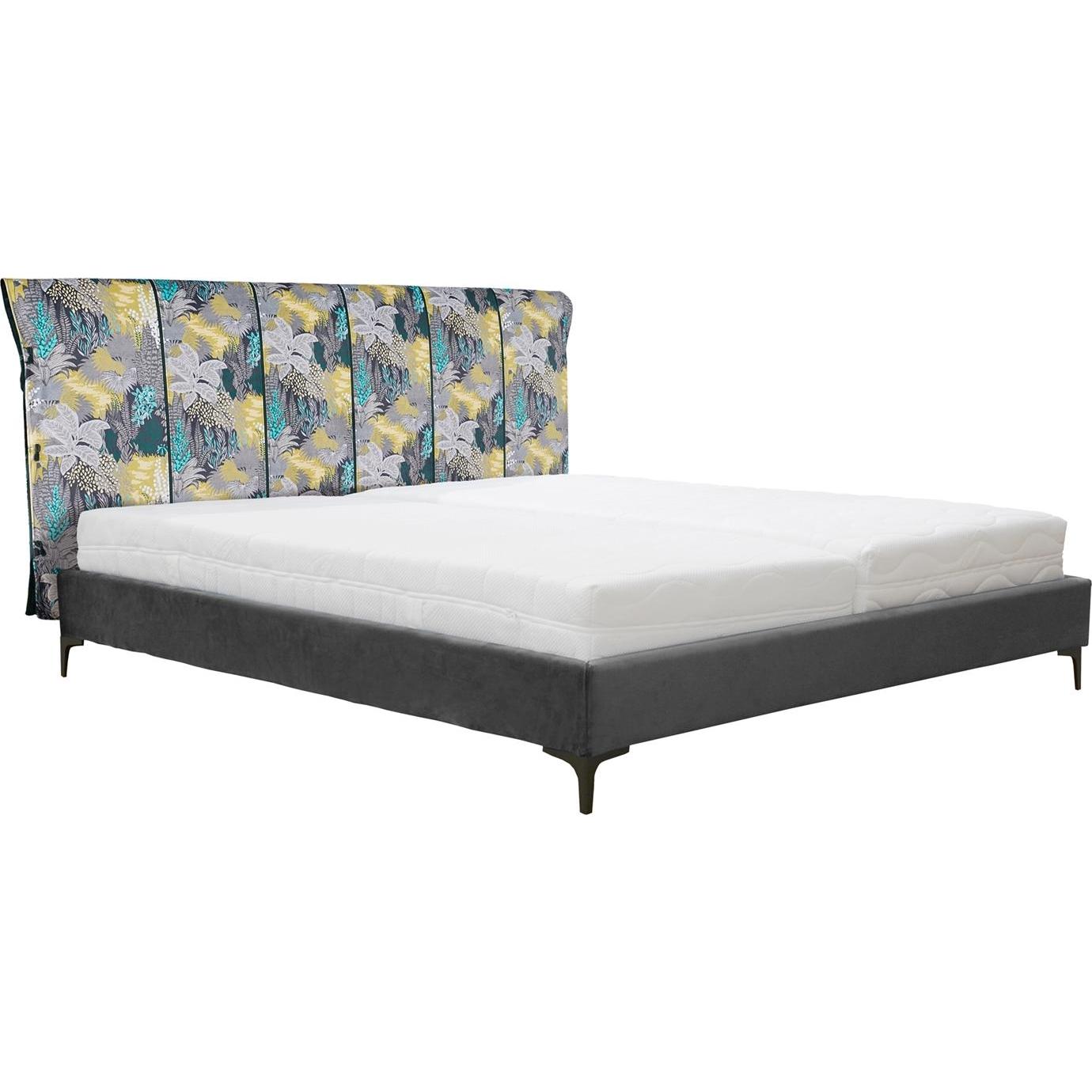 HTI-Living, Bett, Bett Roxbury L Dreamy Forest Grau mit 2 Matratzen (180 x 200 cm)