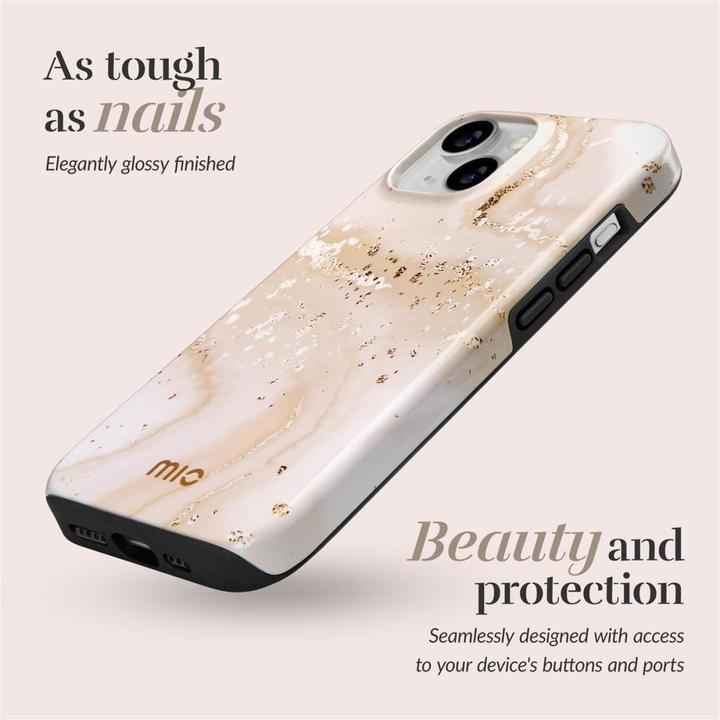 Immagine prodotto Mio Back panel cover Gold Marble Magsafe Compatible for iPhone 13/14/15 (Apple iPhone 13, Apple iPhone 14, Apple iPhone 15)
