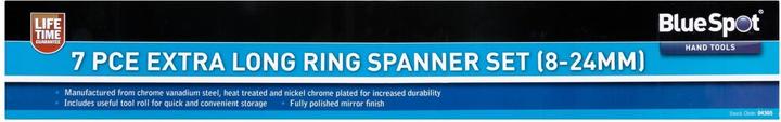 Actual product image BlueSpot Tools Extra Long Ring Spanner Set, 7 Piece