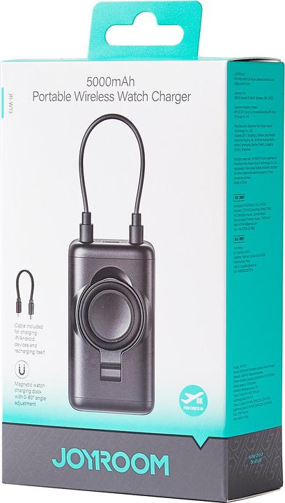 Actual product image Joyroom 5000 mAh Portable Charger for Mobile and Apple Watch - Black (5000 mAh, 18 W, 18.50 Wh)