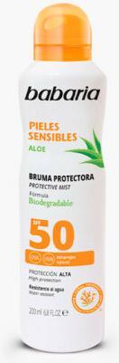 Immagine prodotto Babaria SOLAR PIEL SENSIBLE bruma protectora SPF50 200 ml (Latte solare, SPF 50, 200 ml)
