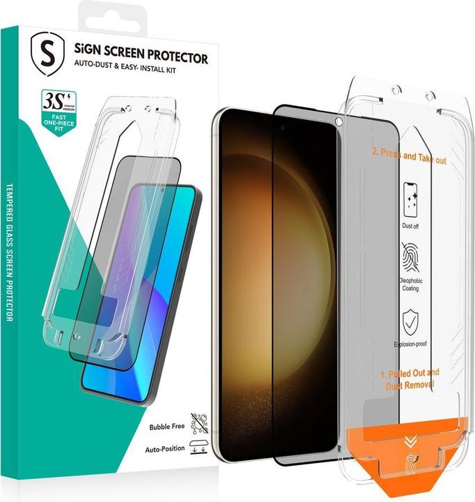 Produktbild SIGN Privacy Screen Protector Samsung Galaxy S22/S23 – EZ Apply applicator (Samsung Galaxy S22, Samsung Galaxy S23)