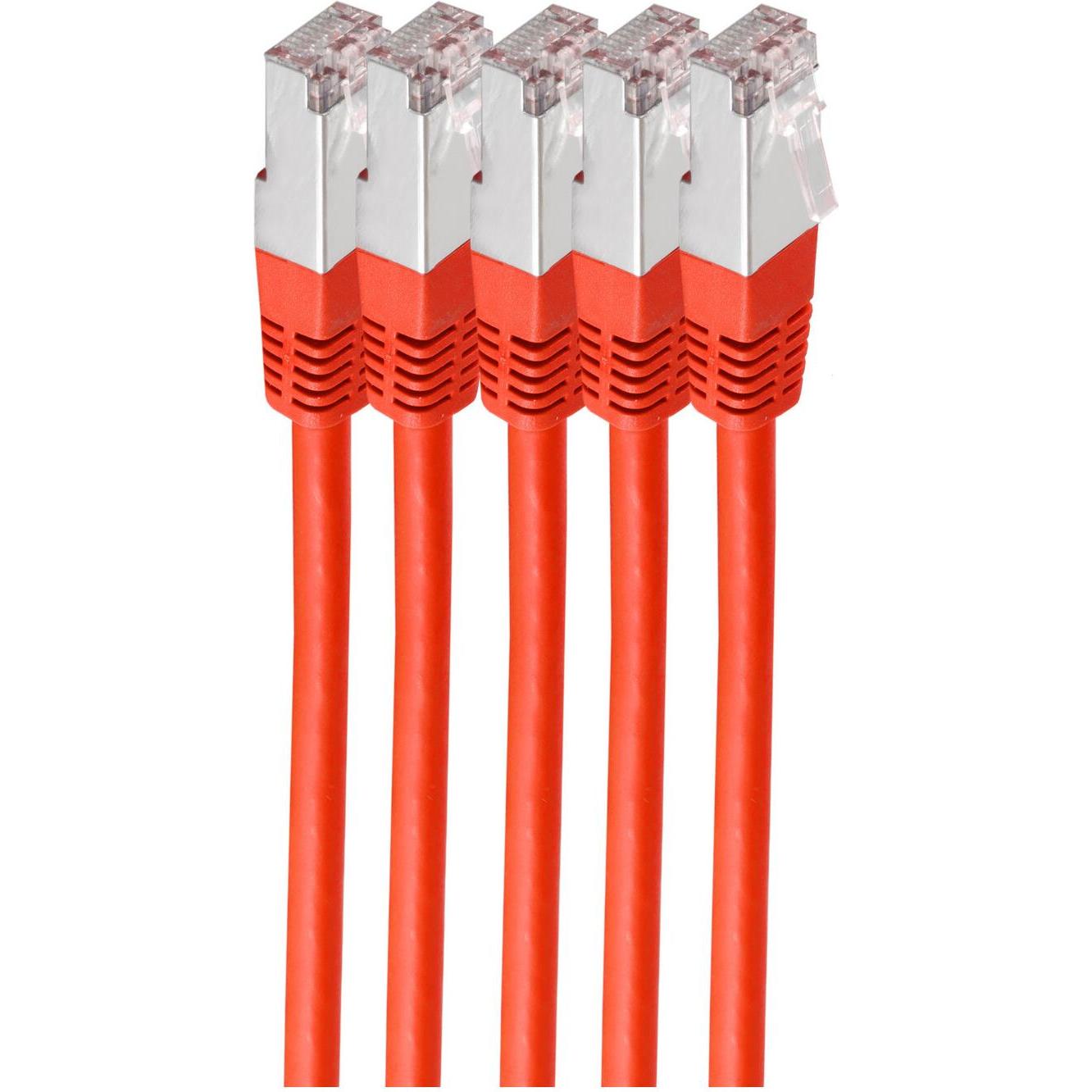Shiverpeaks -BASIC-S--Netzwerkkabel-Patchkabel, cat 6, S/FTP, PIMF, Halogenfrei, VE5, rot, 1,0m (S/FTP, CAT6, 1 m), Netz...
