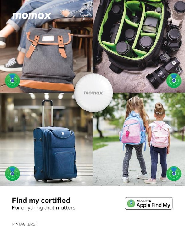 Actual product image Momax PinTag Find My Tracker