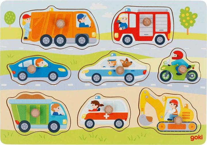 Produktbild Goki Steckpuzzle Fahrzeuge (8 Teile)