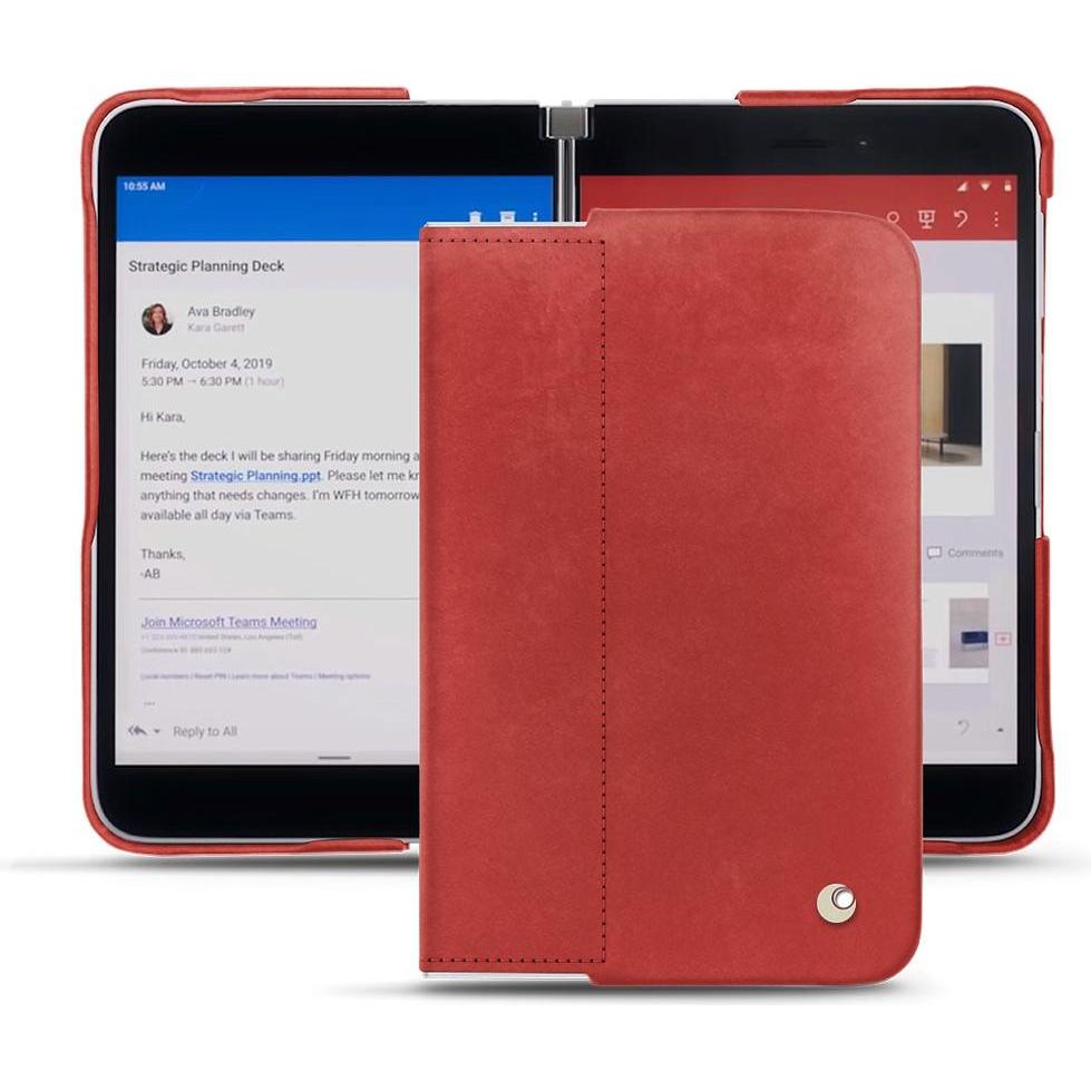 Thumbnail - Noreve Lederschutzhülle (Microsoft Surface Duo), Smartphone Hülle, Rot