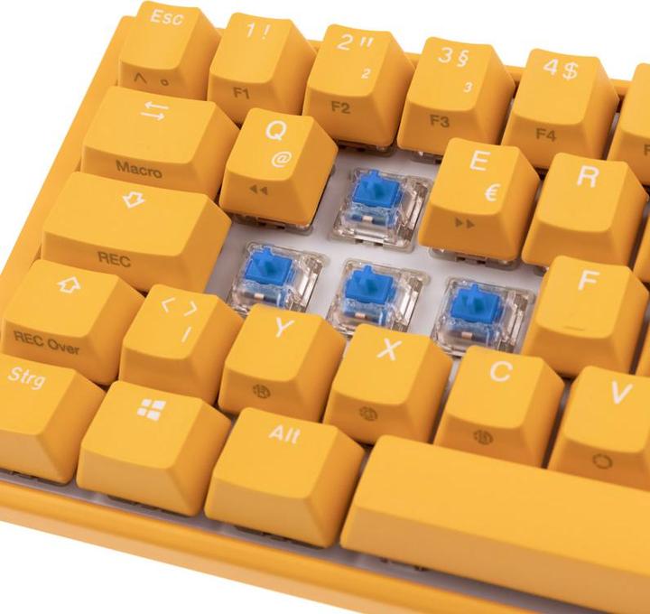 Actual product image Ducky One 3 Yellow SF gaming keyboard, RGB LED - MX blue (DE, Cable)