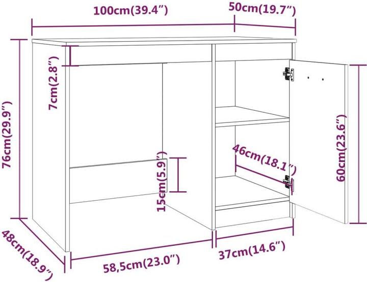 Immagine prodotto vidaXL Marve (100 x 50 x 76 cm)