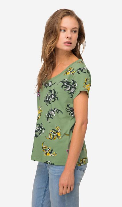 Produktbild Laurasøn T-Shirt, Krabben Print, V-Ausschnitt, Halbarm (L)