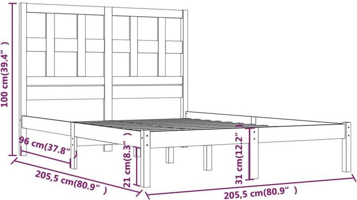 Image du produit vidaXL Bettrahmen (200 x 200 cm)
