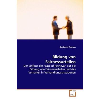 Bildung von Fairnessurteilen, Fachbücher von Benjamin Thomas