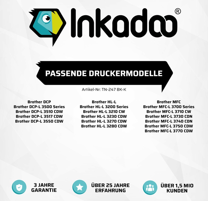 Actual product image Inkadoo Compatible toner for Brother TN243, TN247 (Y)