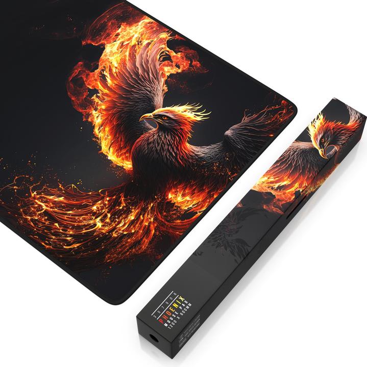 Actual product image Titanwolf Mauspad XXXL Gaming Mousepad 1200 x 600 x 3 mm, Schreibtischauflage, abwaschbar, JapanInk Painting