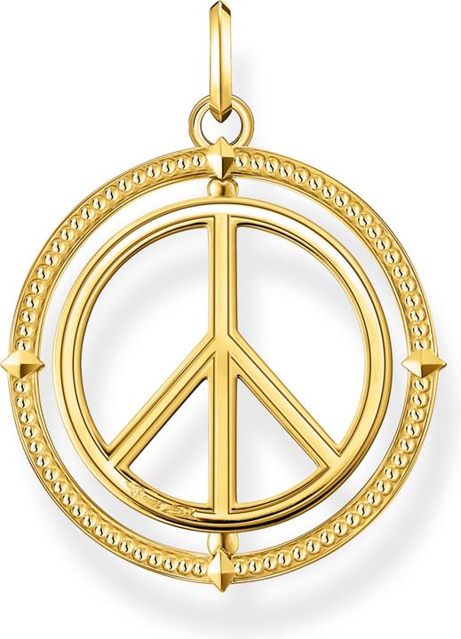 Immagine prodotto Thomas Sabo Ciondolo Segno di Pace con Pietre Colorate Placcato Oro (Argento 925 placcato oro)