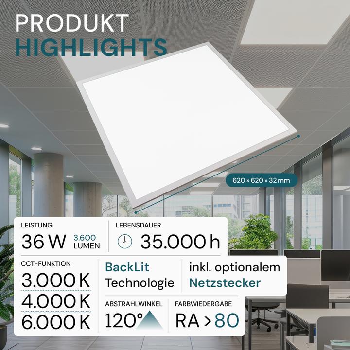 Produktbild Luxula LED-Panel (3600 lm)