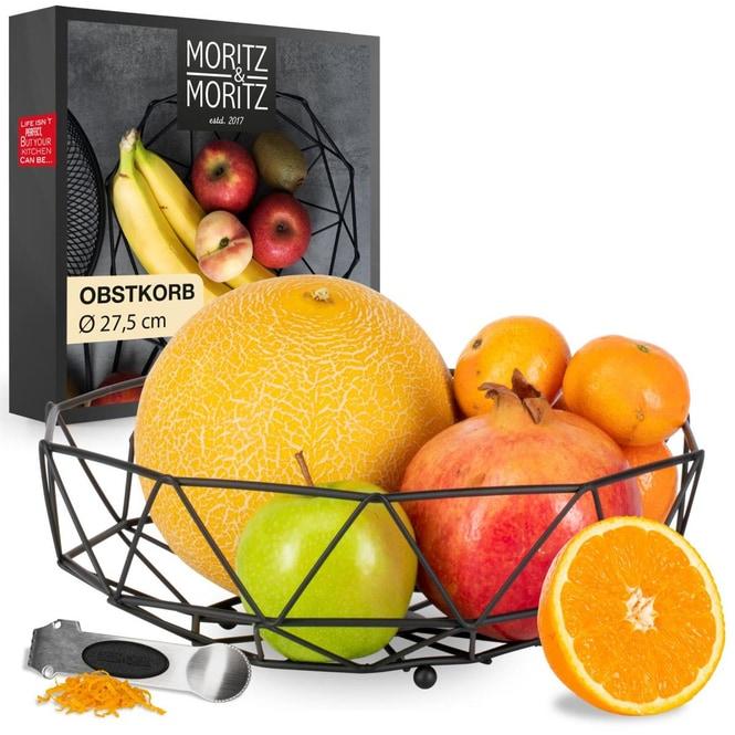 pos, Dekoschale, Moritz & Moritz - Obstkorb - Metall - schwarz - ca. 27,5 cm